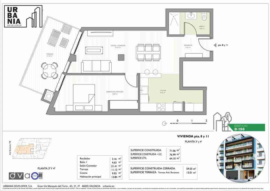 Plano de Modelo D, Edificio B-198
