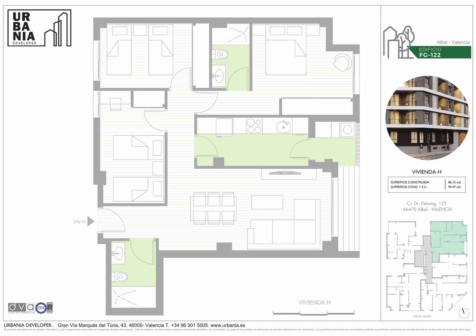 Plano de Piso H, Edificio FG-122