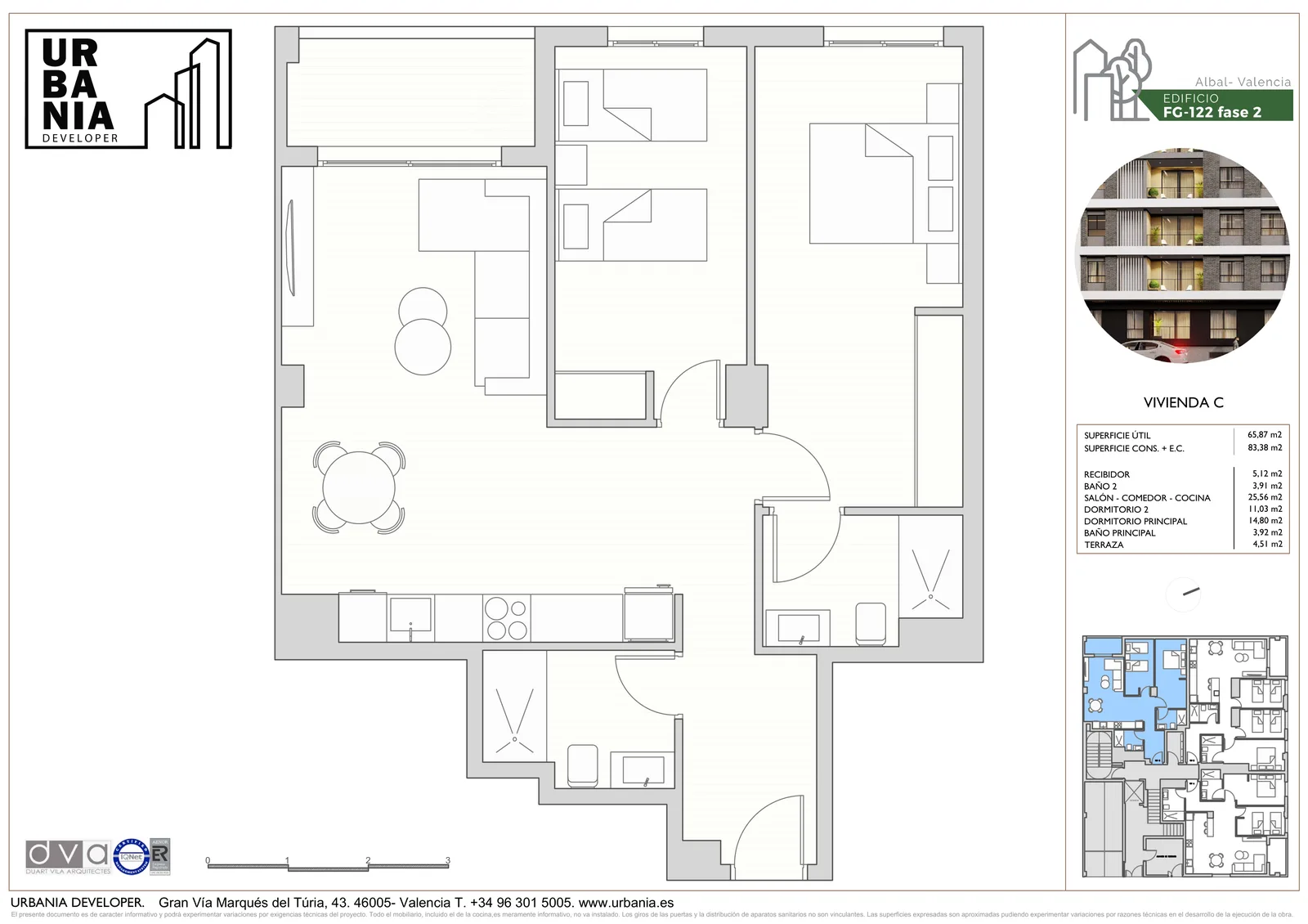 Plano de Tipo C, Edificio FG-122 Fase 2