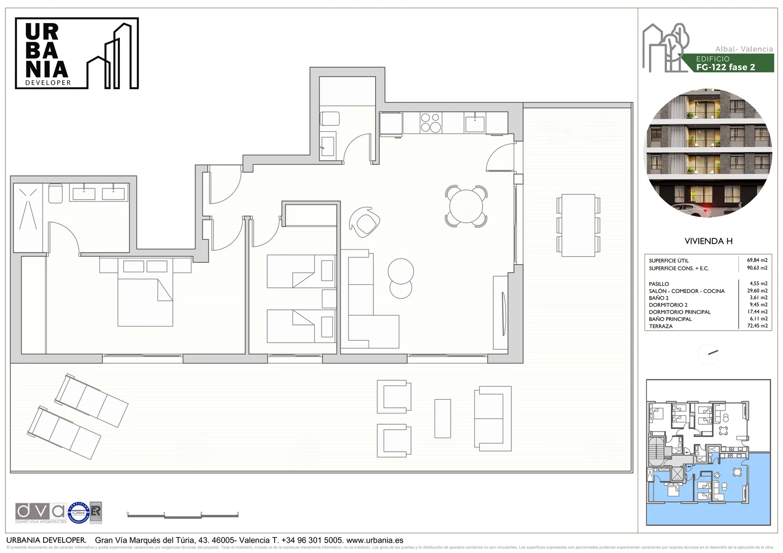 Plano de Ático H, Edificio FG-122 Fase 2