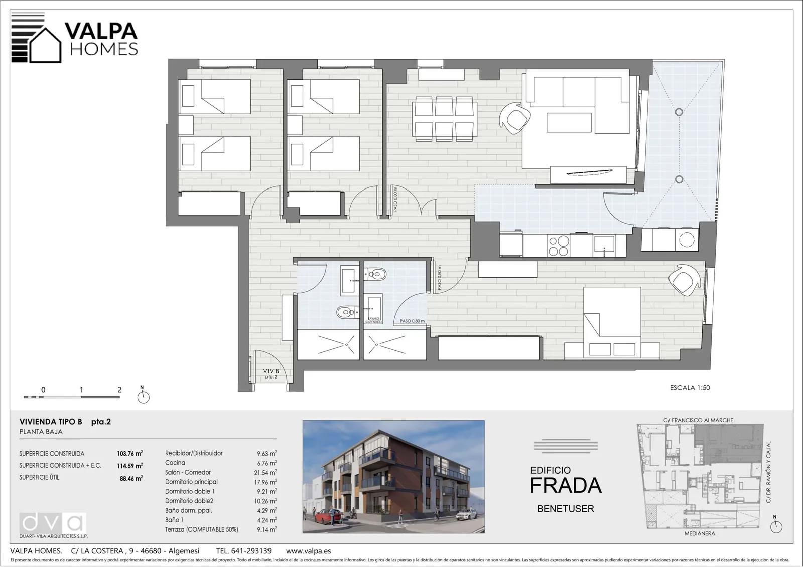 Plano de Tipo B, Edificio Frada