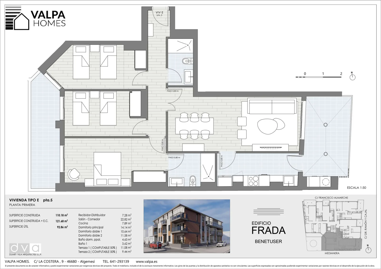 Plano de Tipo E, Edificio Frada
