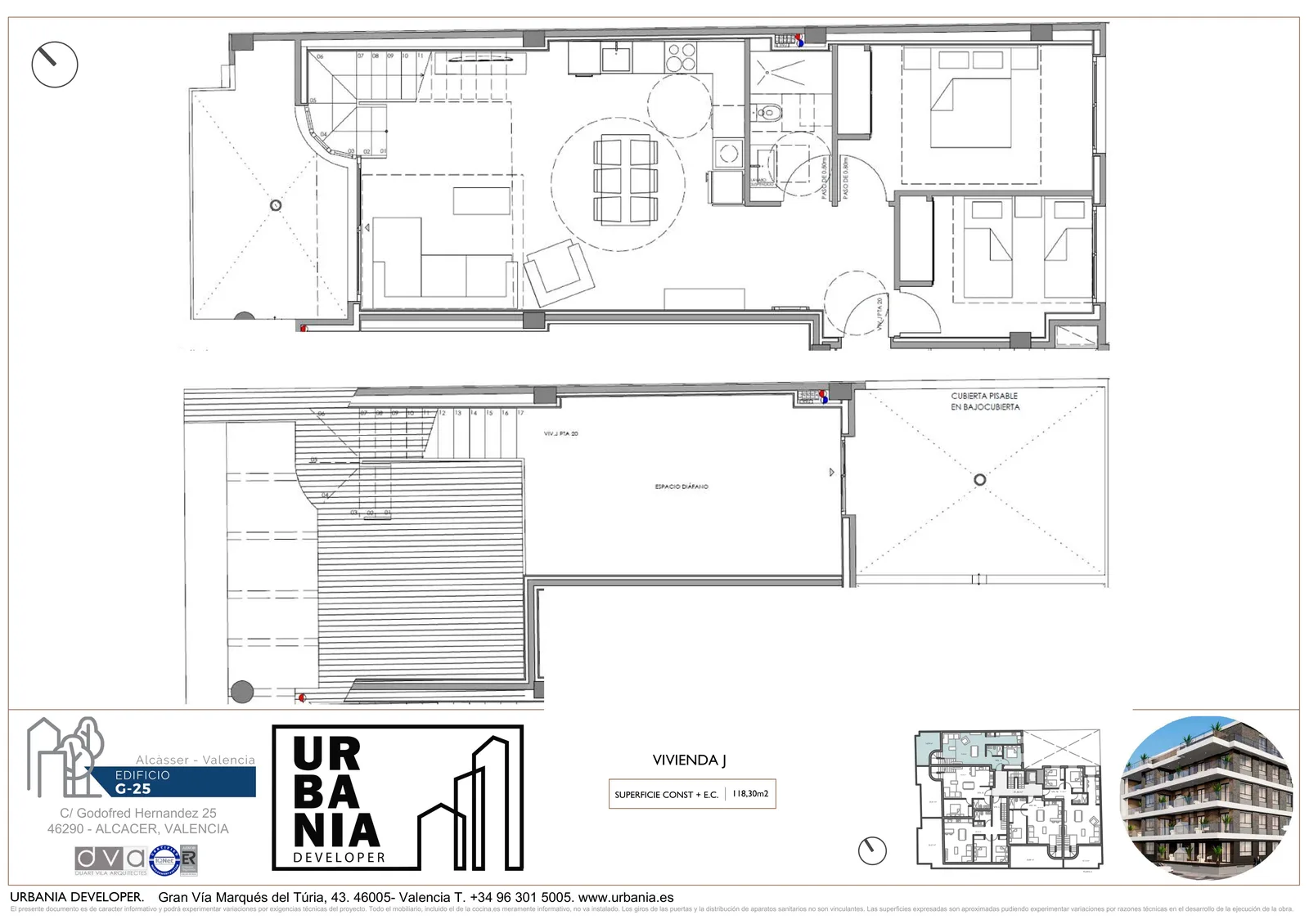 Plano de Ático J, Edificio G-25