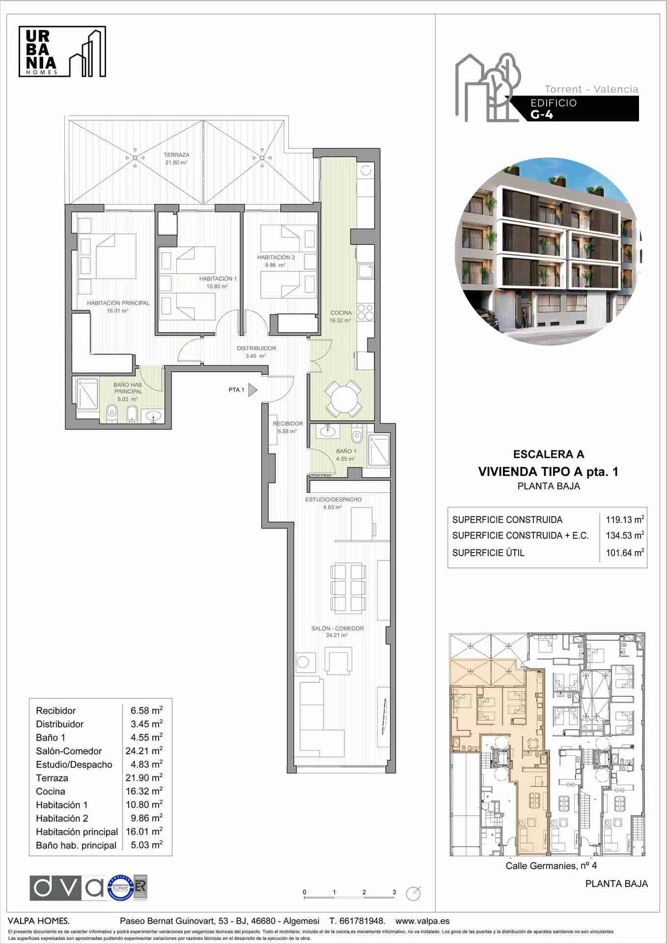 Plano de Esc. A Tipo A, Edificio G4