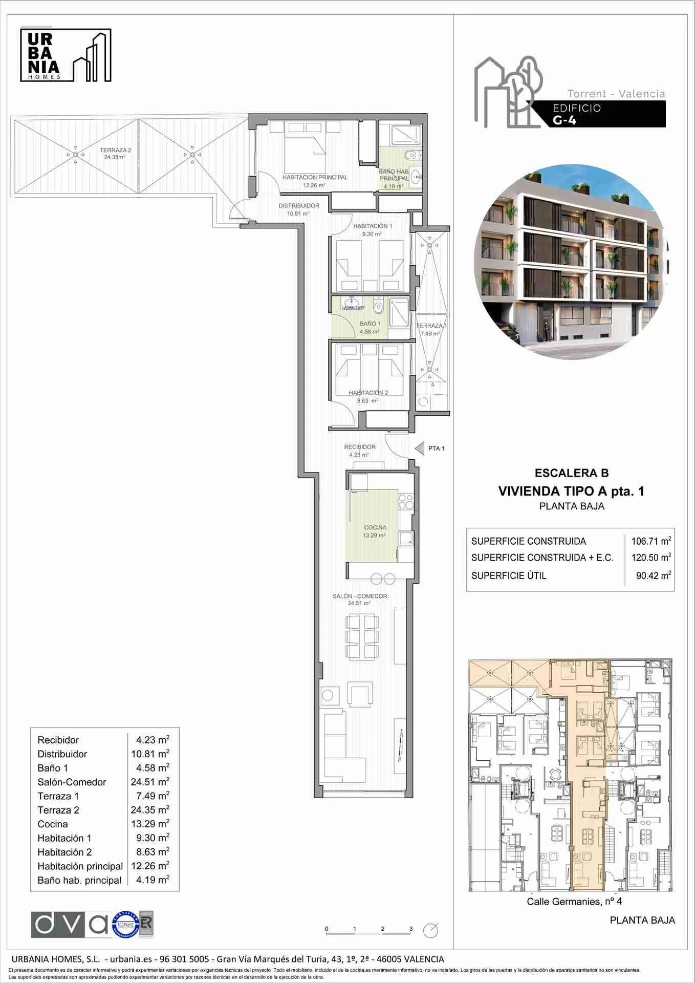 Plano de Esc. B Tipo A, Edificio G4