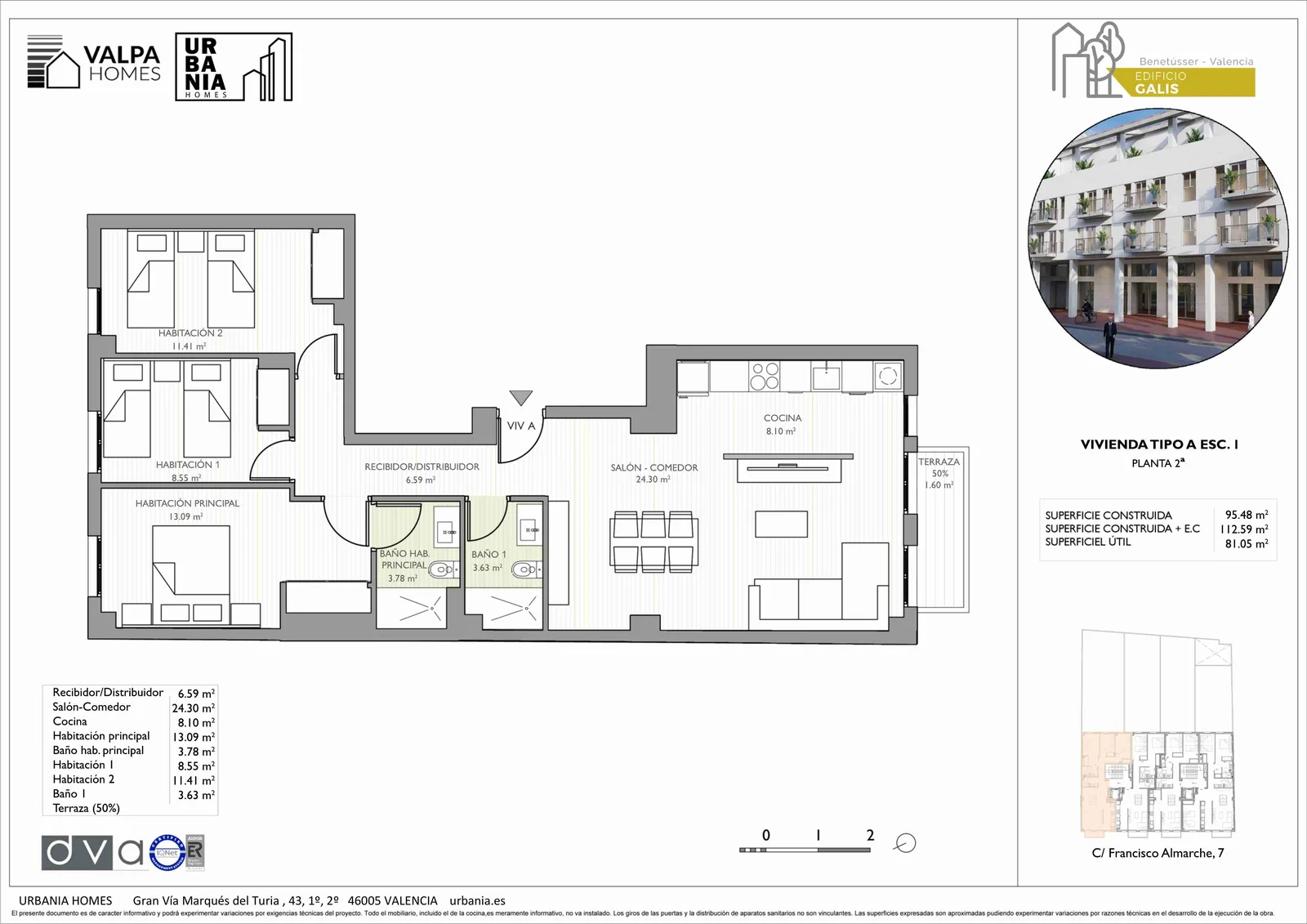 Plano de Esc. 1 2, Edificio Galis