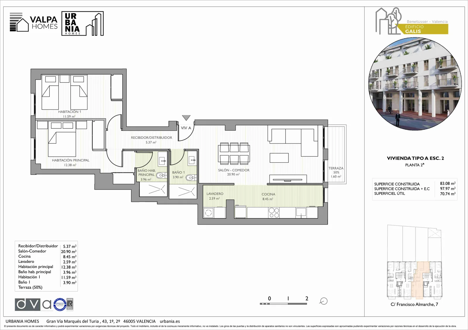 Plano de Esc. 2 2, Edificio Galis