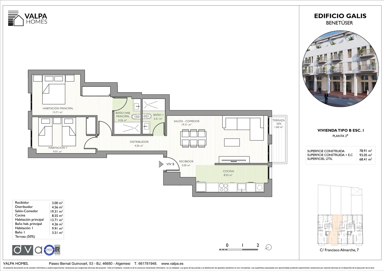 Plano de Esc. 1 1 B, Edificio Galis