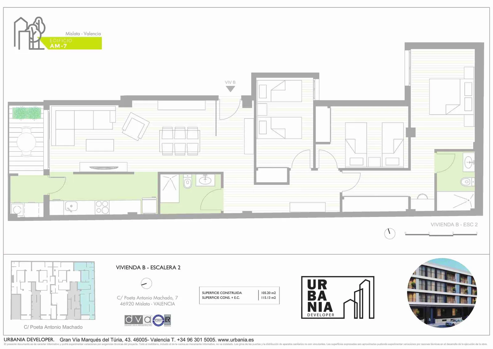 Plano de Piso B Esc. 2, Edificio AM-7