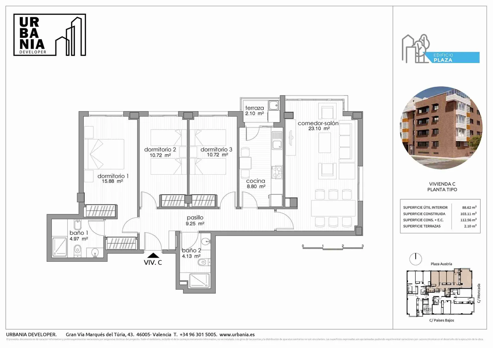 Plano de Piso C, Edificio Plaza