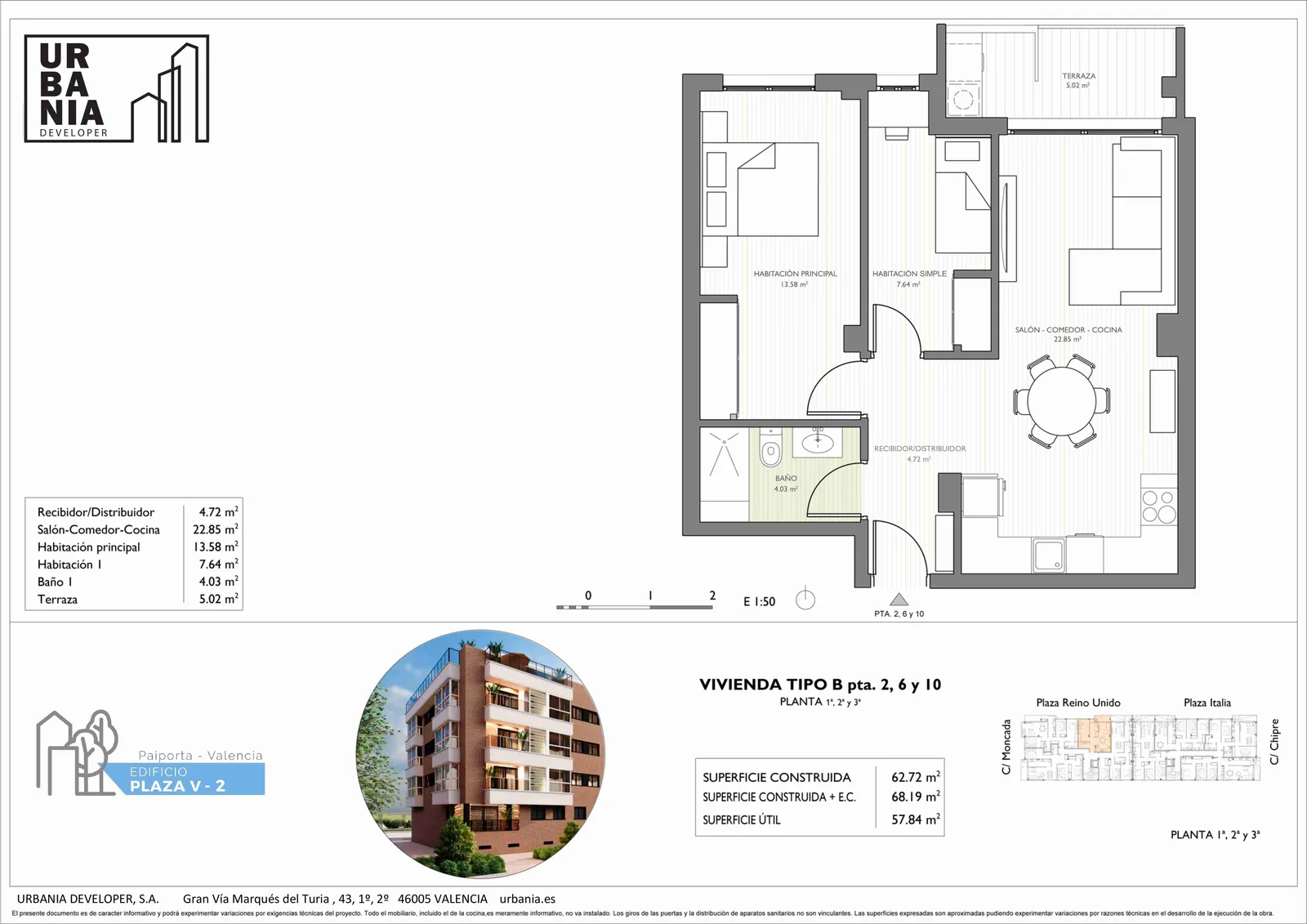 Plano de Tipo B, Edificio Plaza V Fase 2