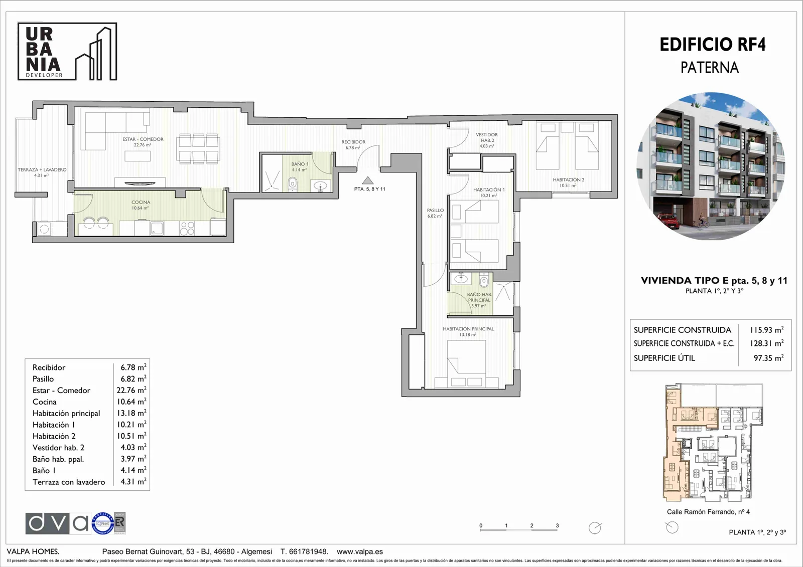 Plano de Modelo E, Edificio RF-4