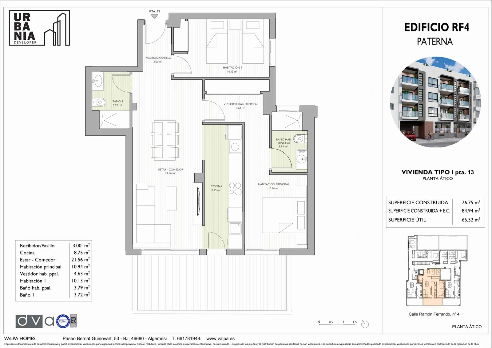 Plano de Ático I, Edificio RF-4