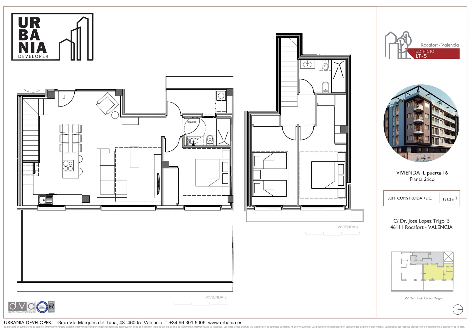 Plano de Ático L, Edificio LT-5