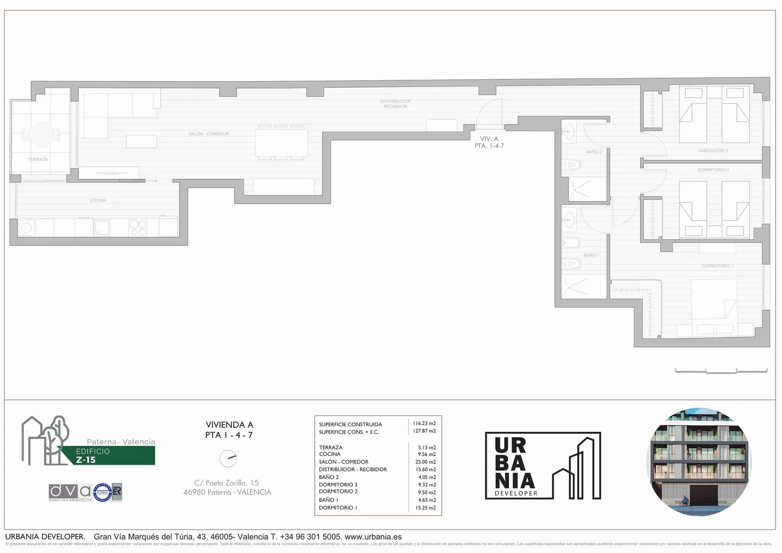Plano de Modelo A, Edificio Z-15